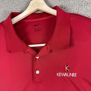 Nike Golf Polo Shirt Mens 4XL‎ Red Kewaunee Embroidered Swoosh Pique Performance